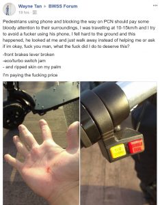 escooter, accident, mobile phone zombie